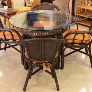 Palmiye Dörtlü Yuvarlak Masa Yemek Grubu